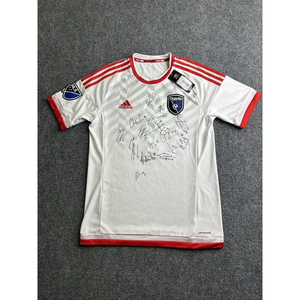 Men's Adidas San Jose Earthquakes Stewart #3 Signed Soccer Jersey, Size S